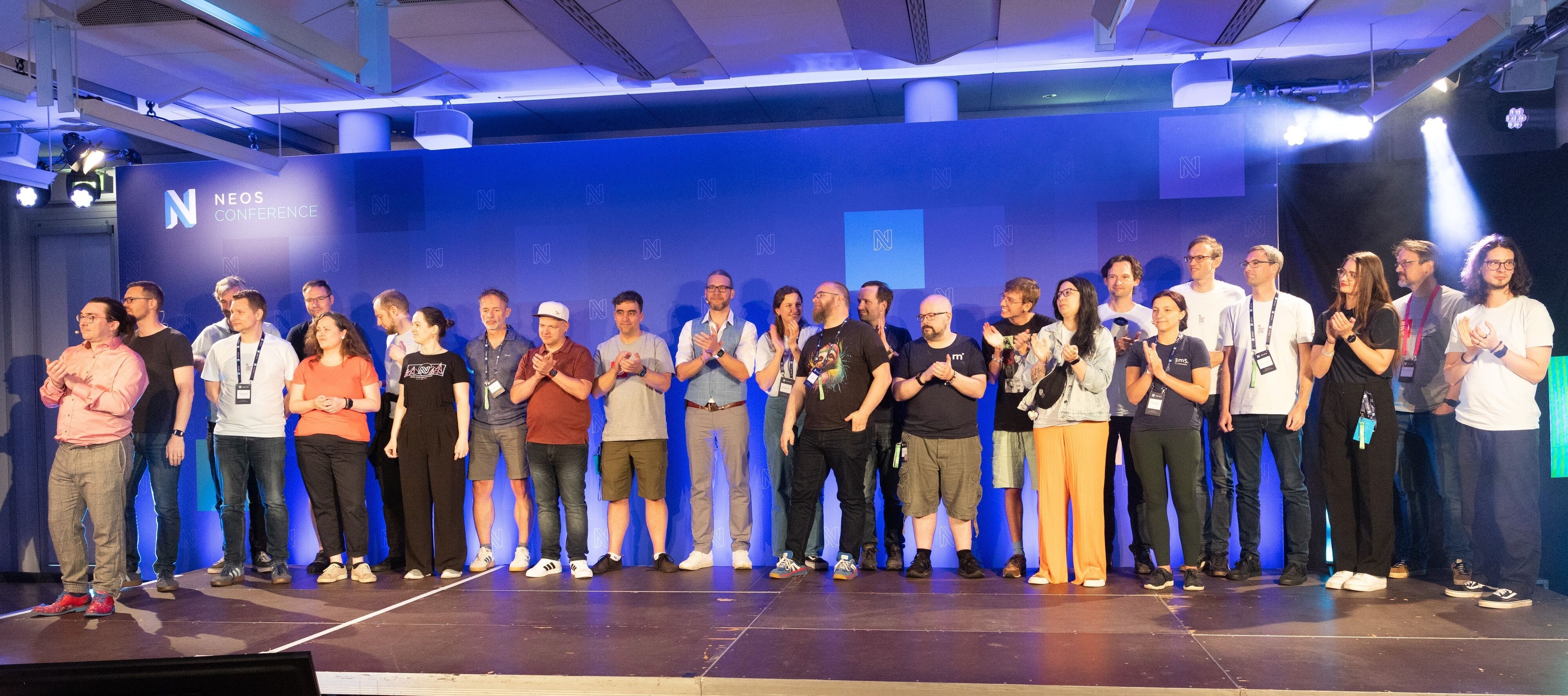 Helpers, speakers and Neos team on stage