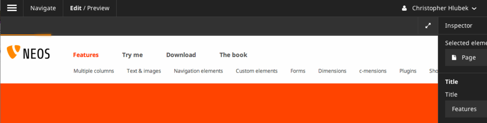 TYPO3 Neos Loading indicator