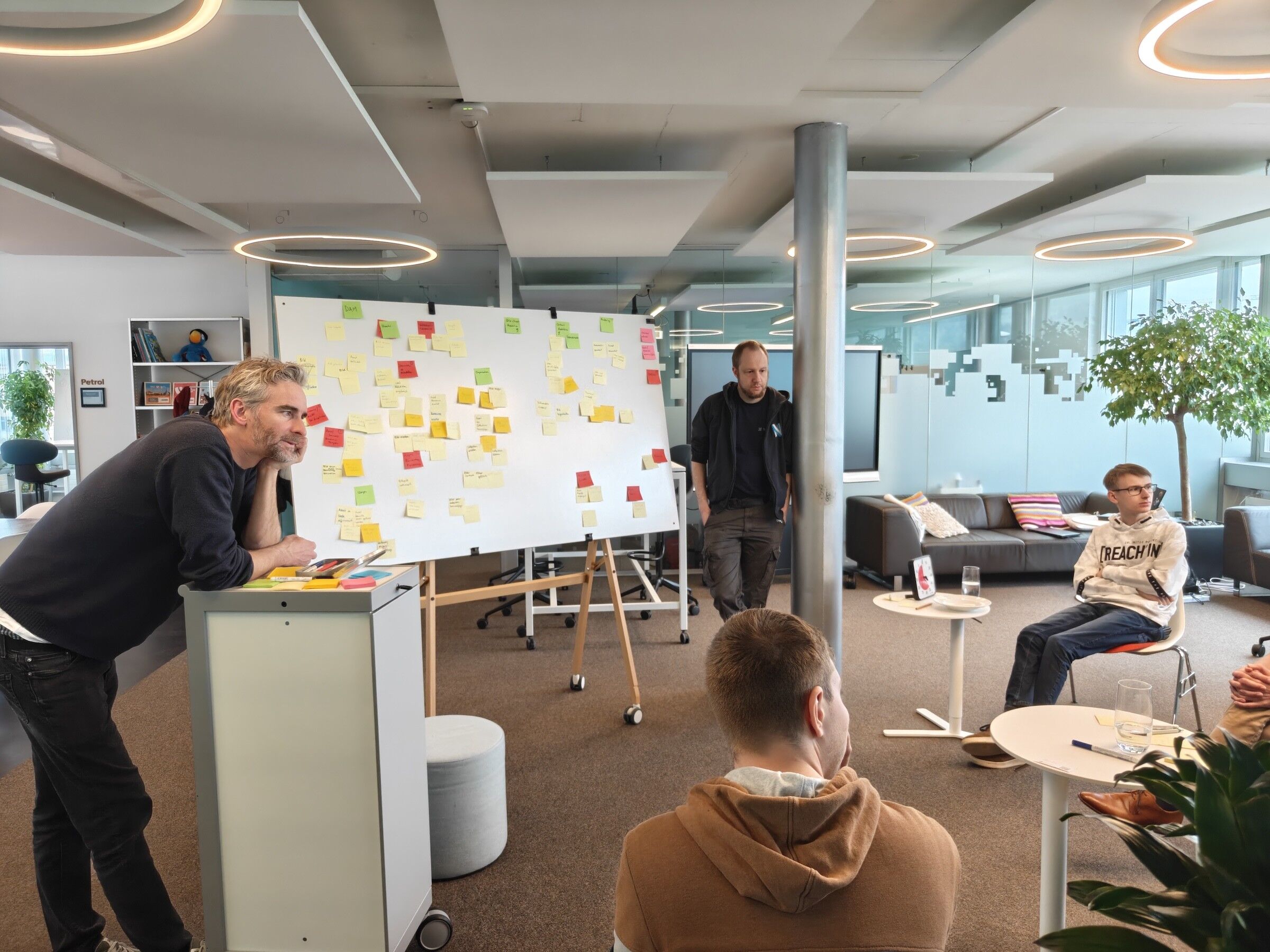 Sprint participants discussing the Neos media architecture