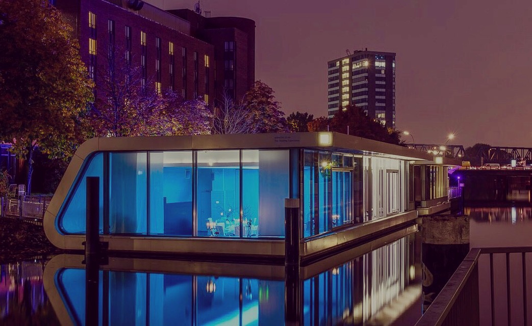 Houseboat during dusk