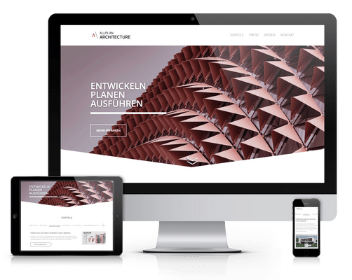 Allplan Architecture website on Desktop, Tablet and Smartphone