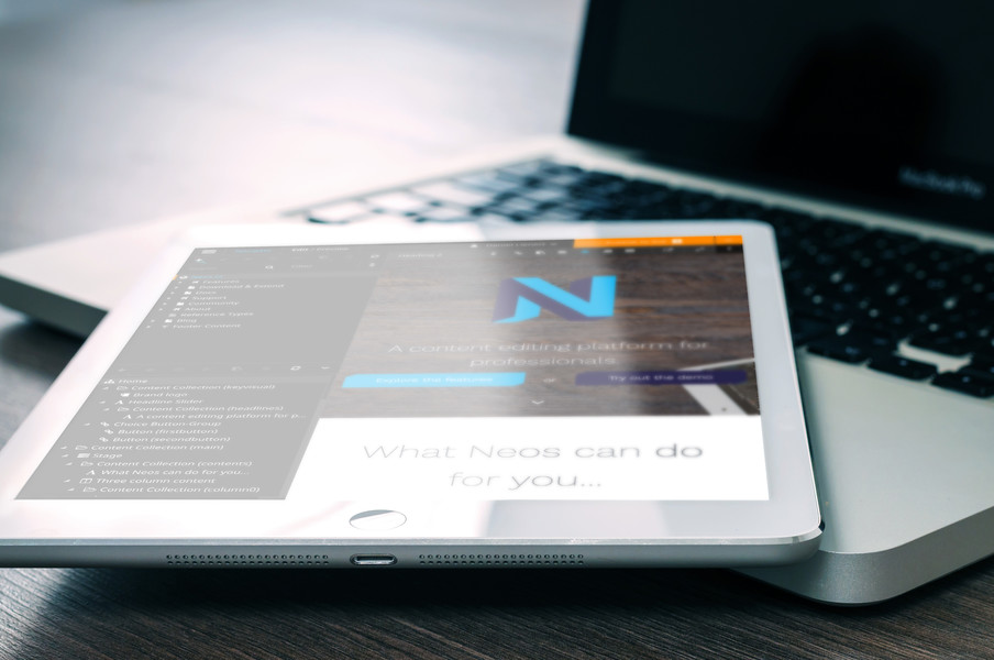 Neos supports the responsive web Neos on an iPad