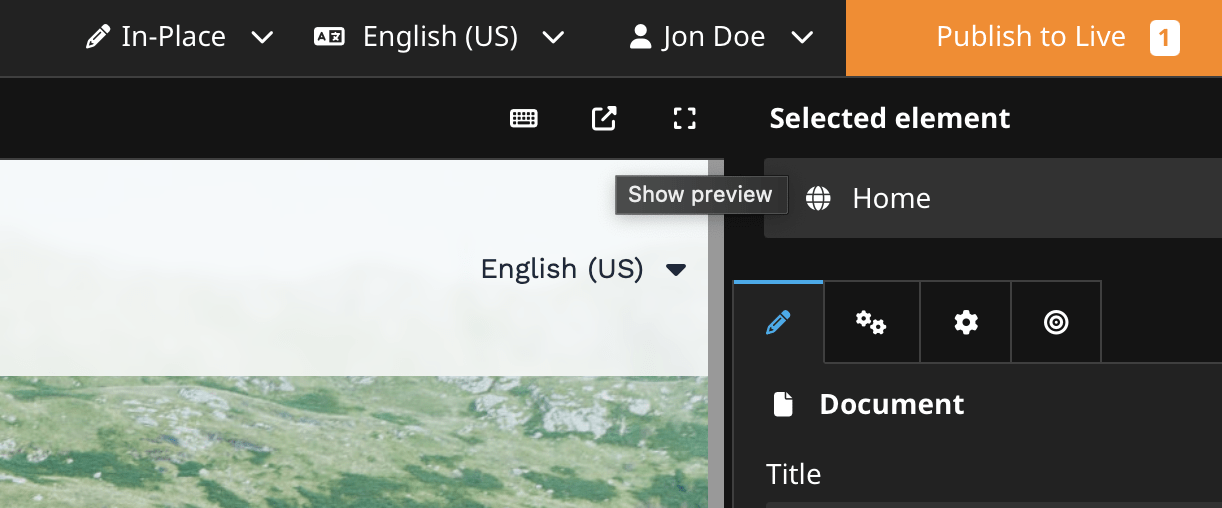 Show preview button in the Neos Ui