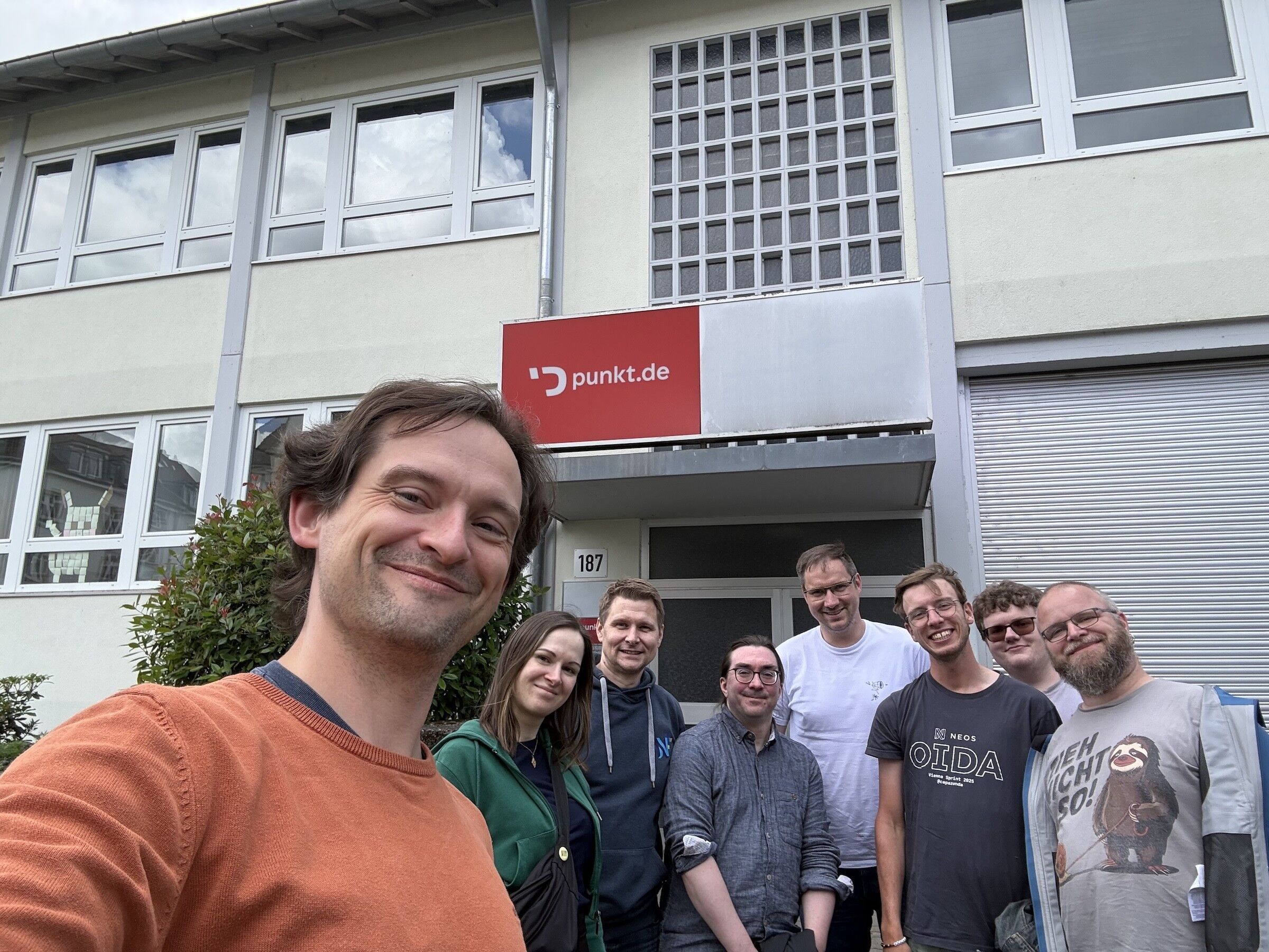 Sprint attendees in front of the punkt.de office in Karlsruhe