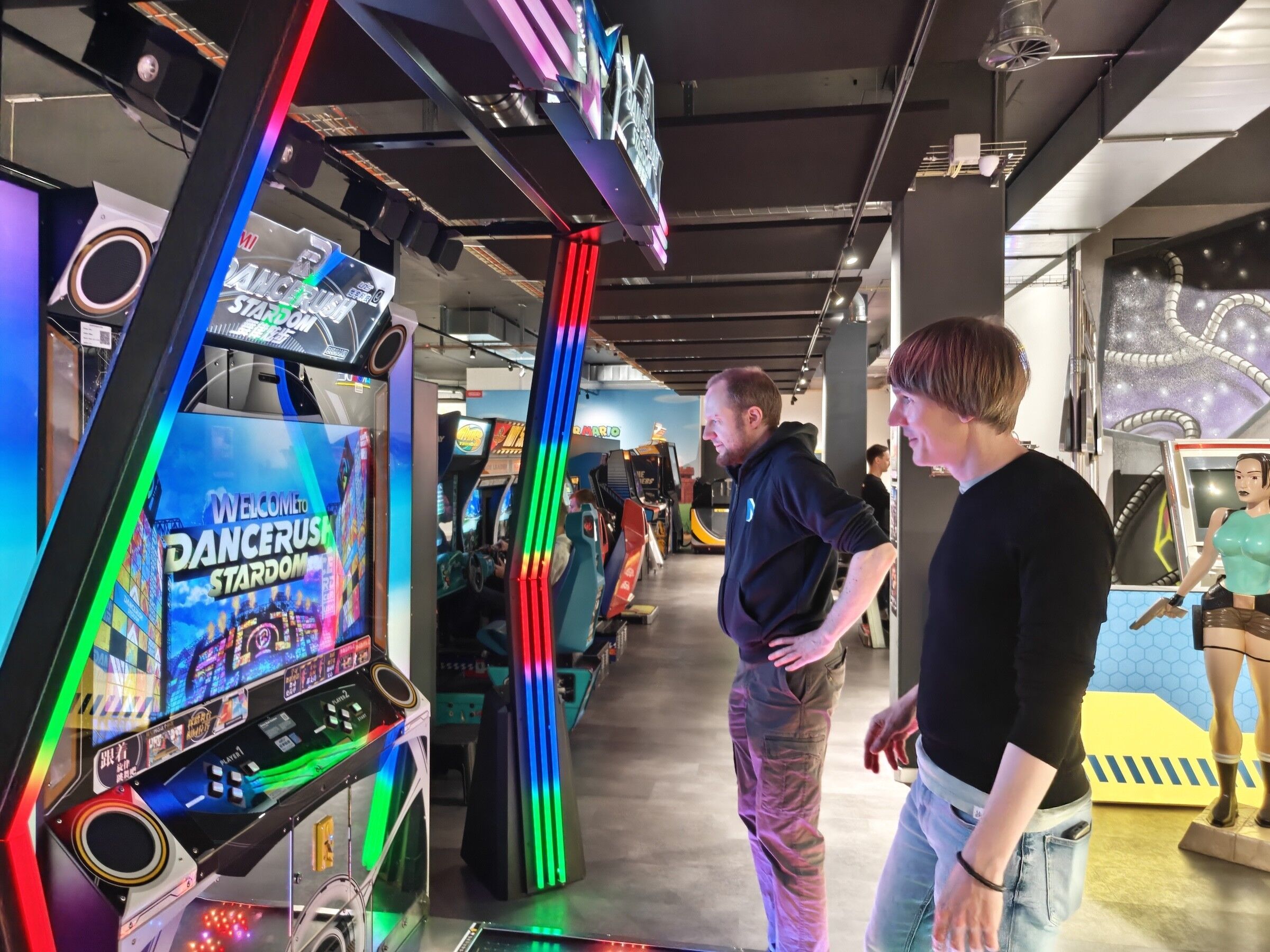 Bernhard and Lorenz at the dance booth