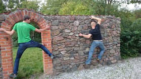 Climbing session on the wall