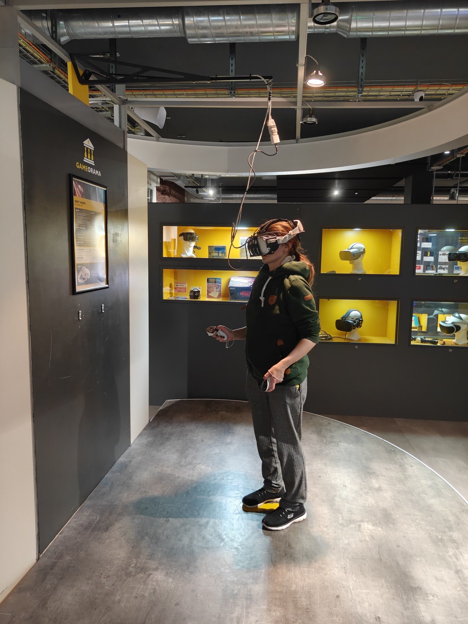 Paula with a VR headset