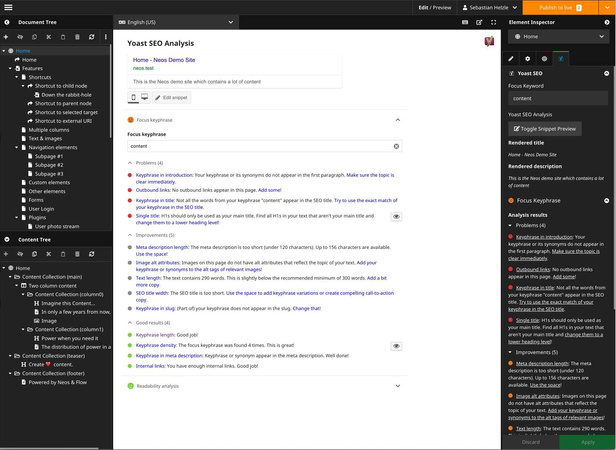 YoastSEO for Neos CMS
