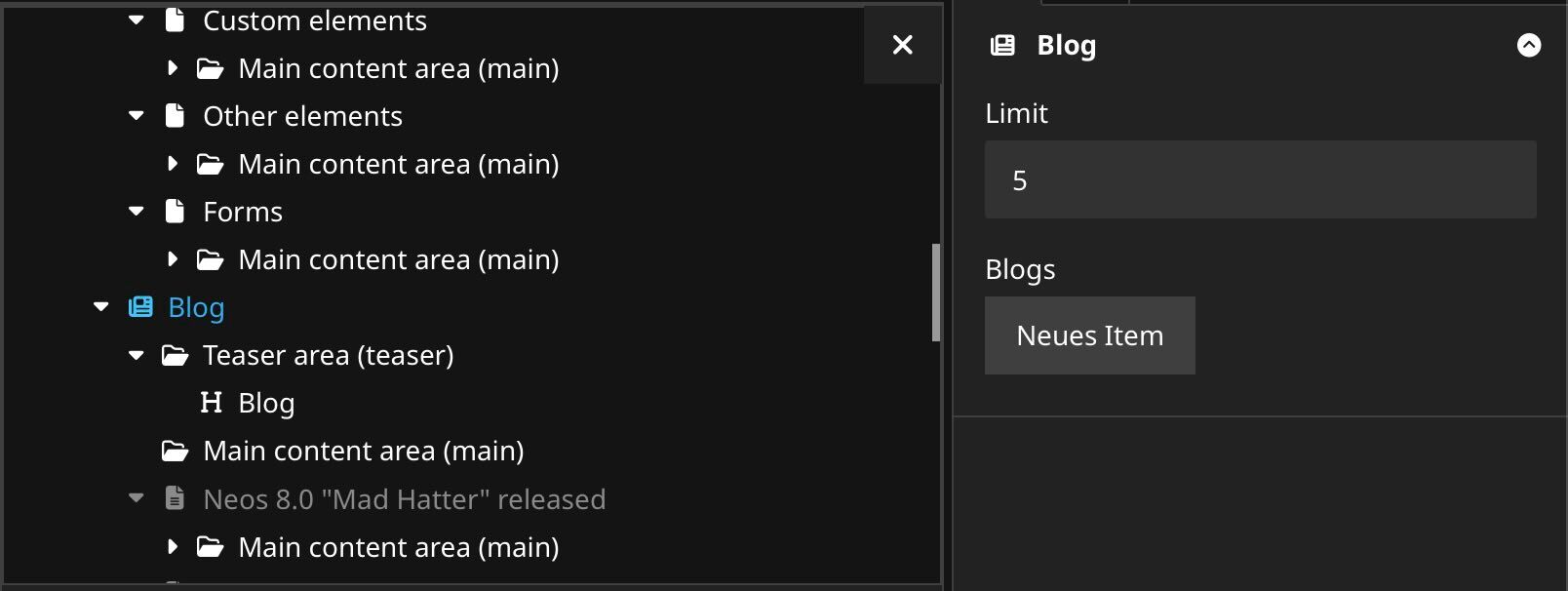 Screenshot of reference editor