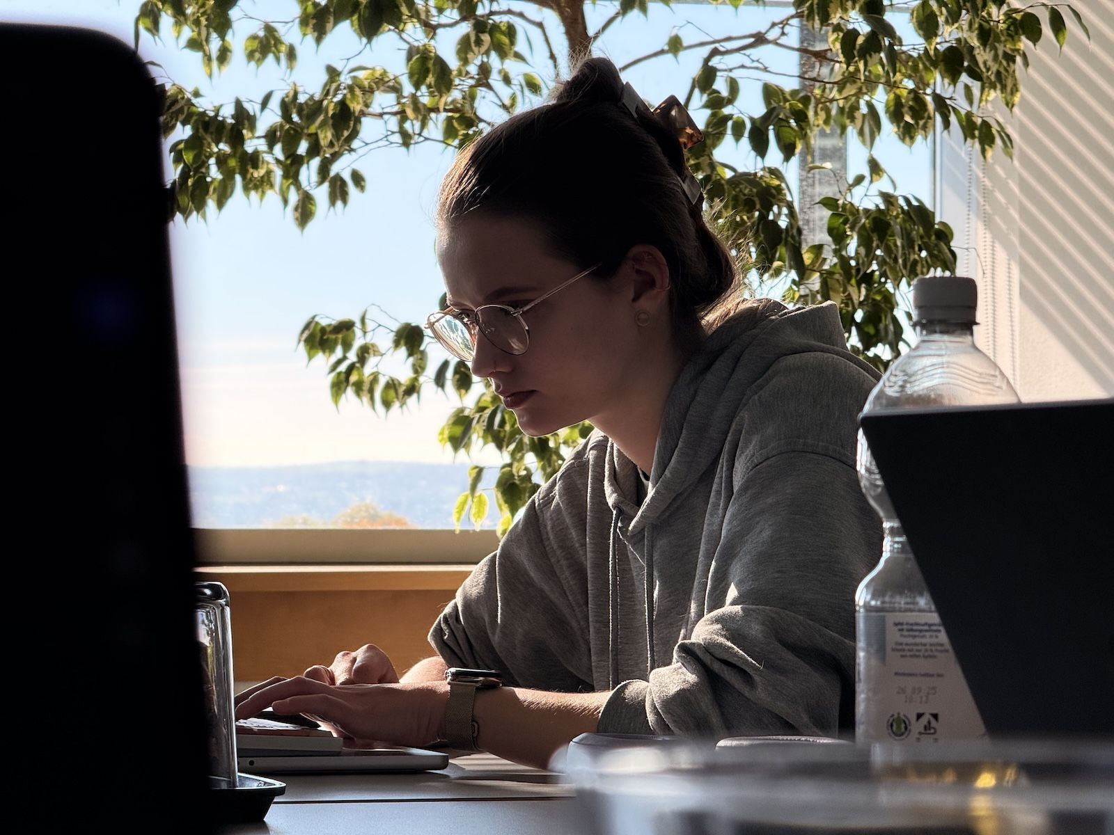 Laura thinking about her code