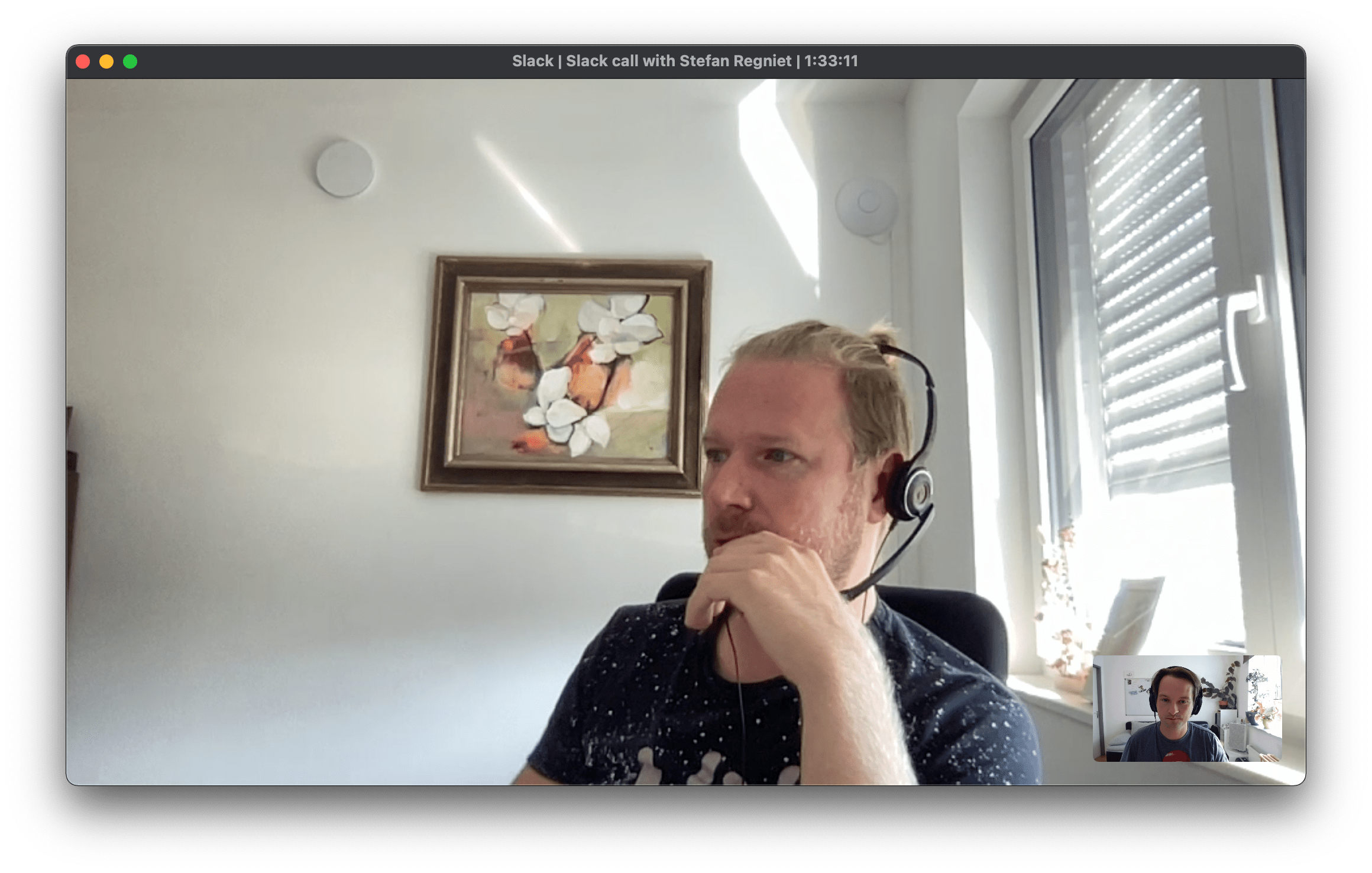 Stefan and Sebastian working together via Slack
