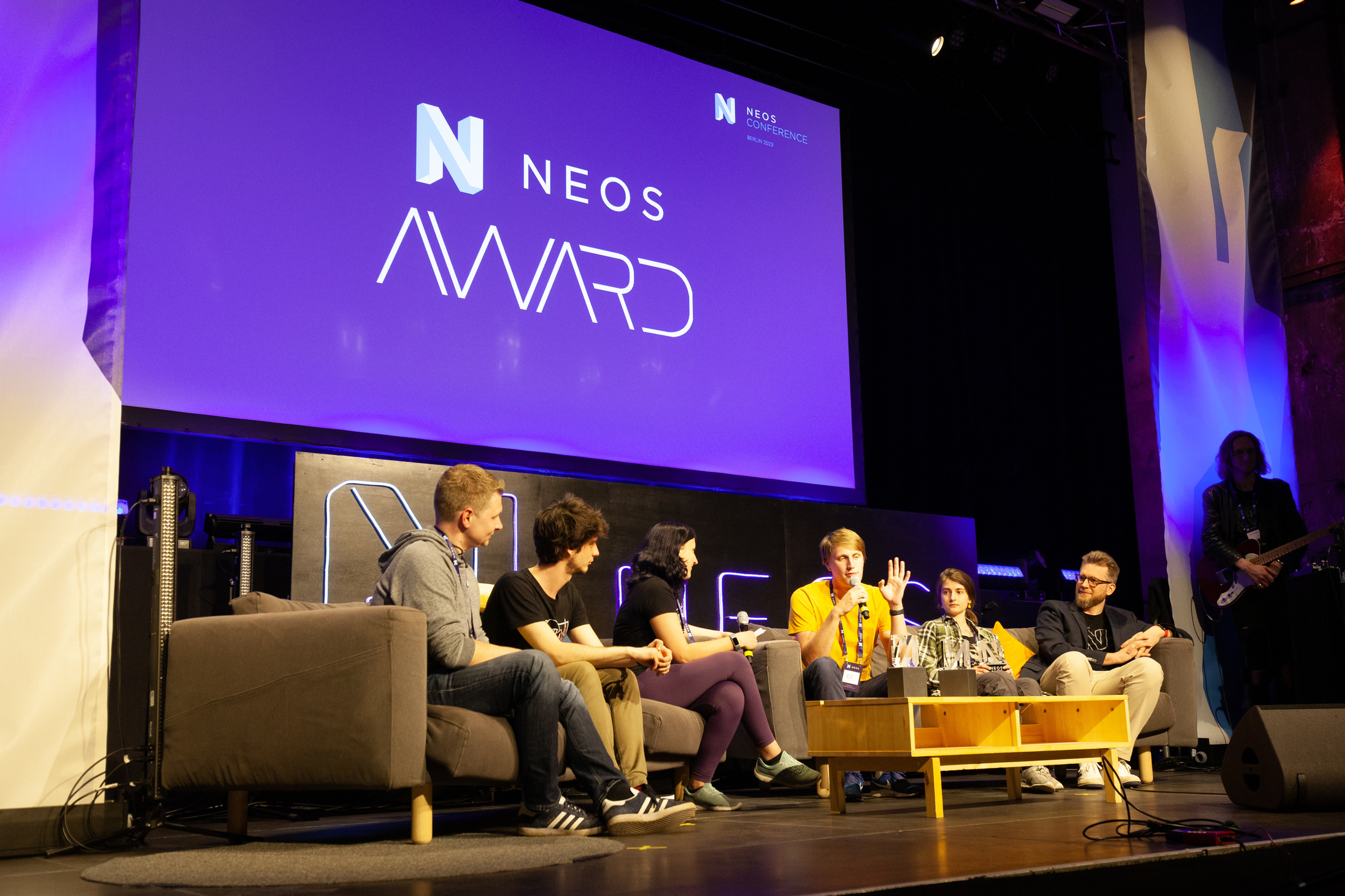 All Neos Con 2023 Community Award winners on stage