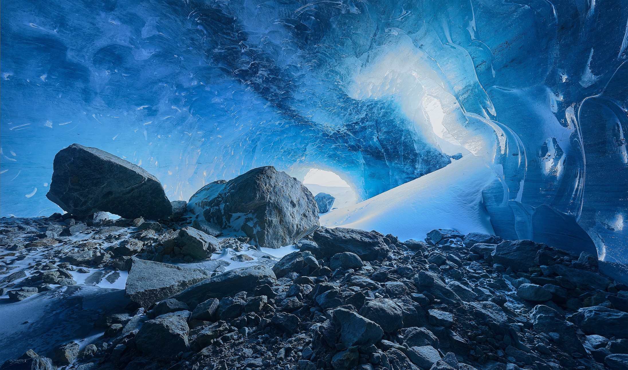 Glacier Cave in Switzerland - Roseg Glacier