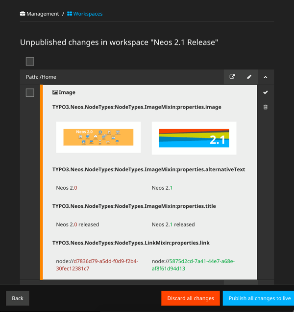 Side-by-Side comparison of changes in Workspace Management